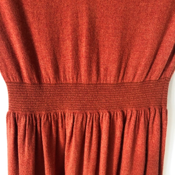 ANTHRO Isabella Sinclair Jacinth Sweater Dress Dark Orange Ruffles - Picture 11 of 13